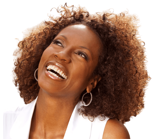 Happy woman big smile.